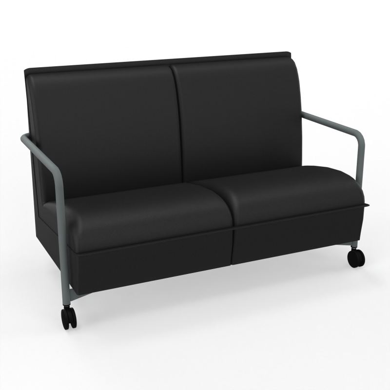 ASSISE LOUNGE MOBILE 2 PLACES AVEC DOSSIER 2 PIEDS FIXES 2 ROUES A6 SU