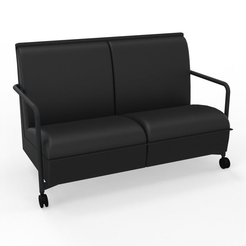 ASSISE LOUNGE MOBILE 2 PLACES AVEC DOSSIER 2 PIEDS FIXES 2 ROUES A6 ZP