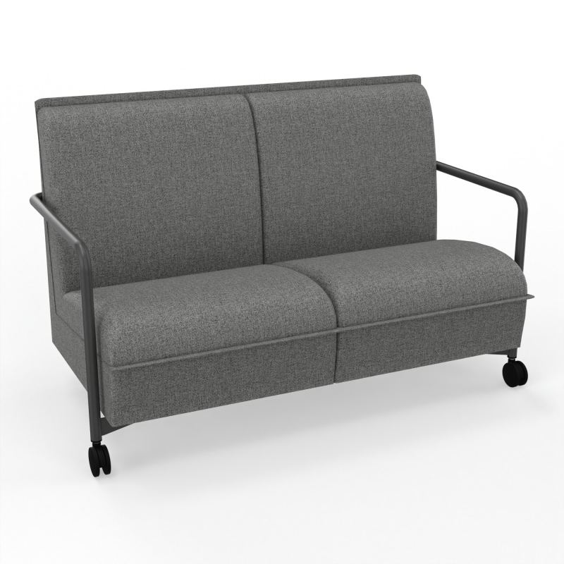 ASSISE LOUNGE MOBILE 2 PLACES AVEC DOSSIER 2 PIEDS FIXES 2 ROUES B1 SC