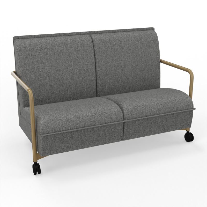 ASSISE LOUNGE MOBILE 2 PLACES AVEC DOSSIER 2 PIEDS FIXES 2 ROUES B1 Z3