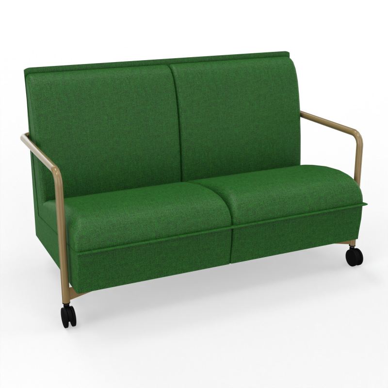 ASSISE LOUNGE MOBILE 2 PLACES AVEC DOSSIER 2 PIEDS FIXES 2 ROUES B2 Z3
