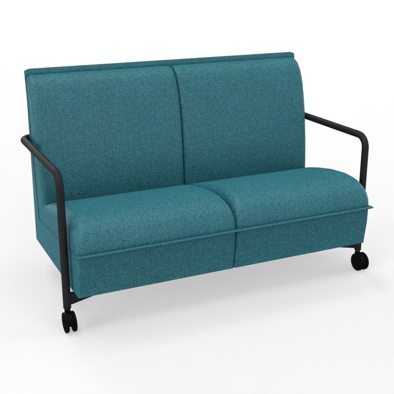 ASSISE LOUNGE MOBILE 2 PLACES AVEC DOSSIER 2 PIEDS FIXES 2 ROUES B4 ZP