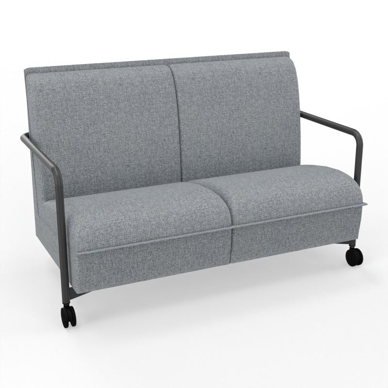 ASSISE LOUNGE MOBILE 2 PLACES AVEC DOSSIER 2 PIEDS FIXES 2 ROUES B5 SC