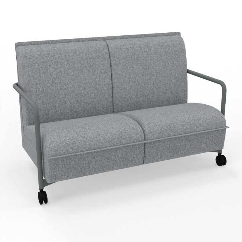 ASSISE LOUNGE MOBILE 2 PLACES AVEC DOSSIER 2 PIEDS FIXES 2 ROUES B5 SU