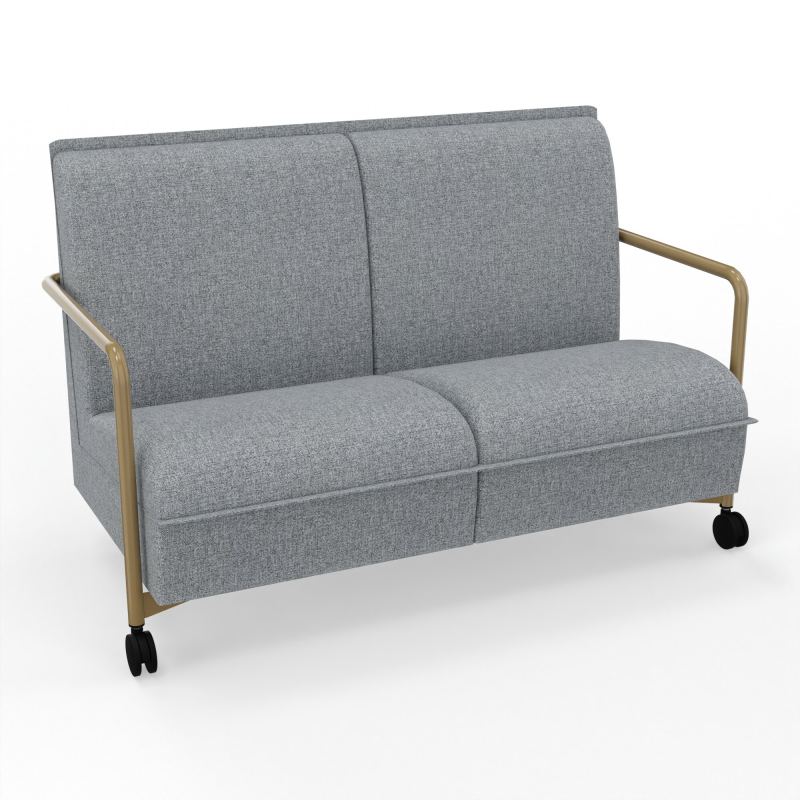 ASSISE LOUNGE MOBILE 2 PLACES AVEC DOSSIER 2 PIEDS FIXES 2 ROUES B5 Z3