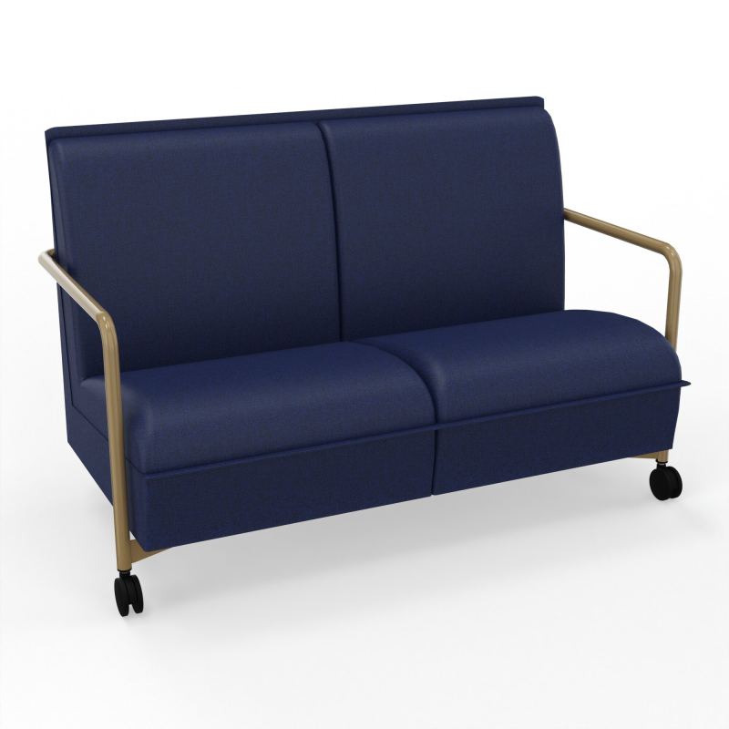 ASSISE LOUNGE MOBILE 2 PLACES AVEC DOSSIER 2 PIEDS FIXES 2 ROUES B6 Z3