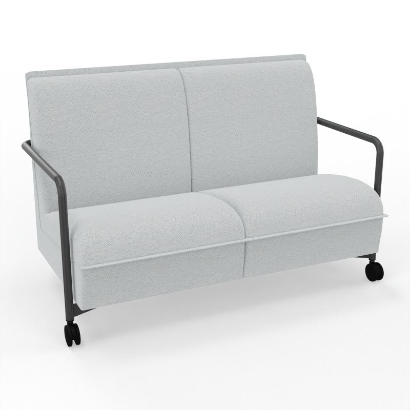ASSISE LOUNGE MOBILE 2 PLACES AVEC DOSSIER 2 PIEDS FIXES 2 ROUES BC SC