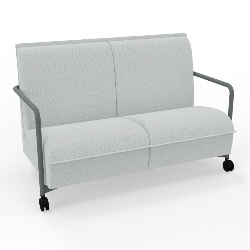 ASSISE LOUNGE MOBILE 2 PLACES AVEC DOSSIER 2 PIEDS FIXES 2 ROUES BC SU