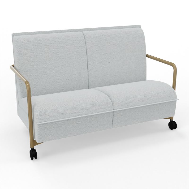 ASSISE LOUNGE MOBILE 2 PLACES AVEC DOSSIER 2 PIEDS FIXES 2 ROUES BC Z3