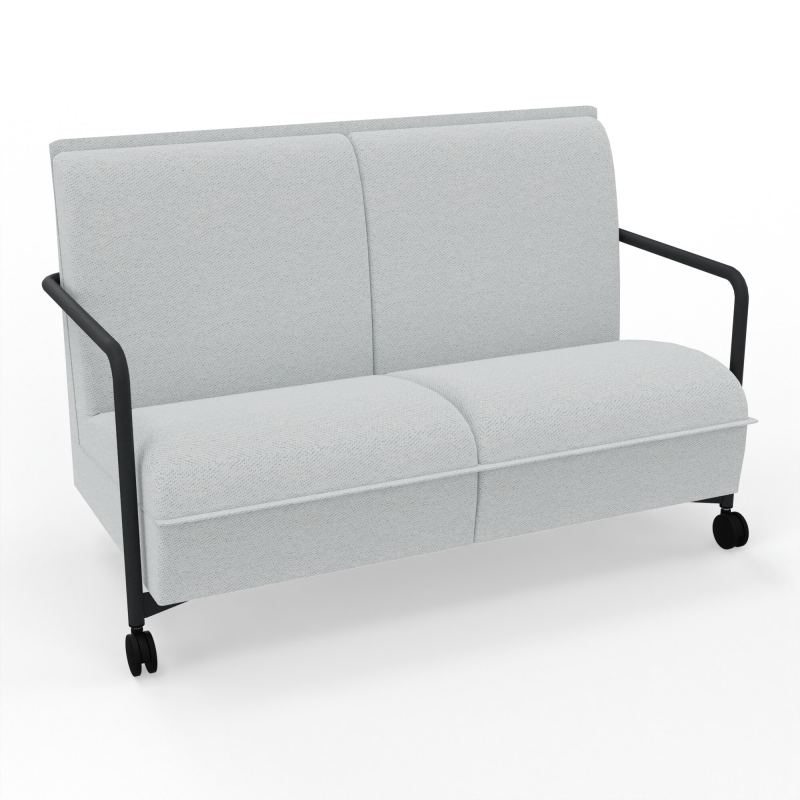 ASSISE LOUNGE MOBILE 2 PLACES AVEC DOSSIER 2 PIEDS FIXES 2 ROUES BC ZP