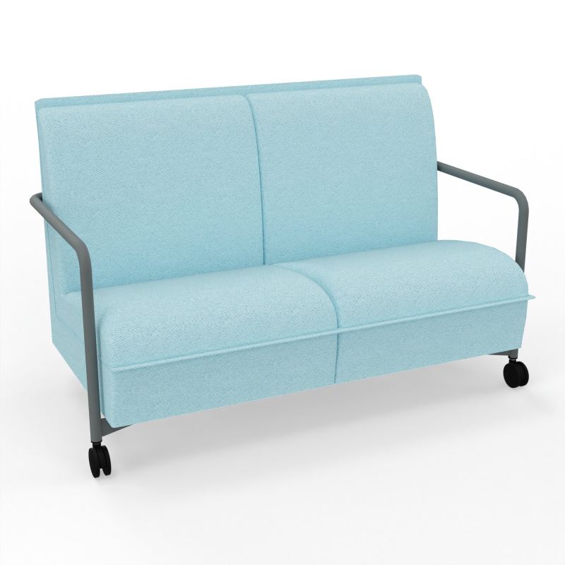 ASSISE LOUNGE MOBILE 2 PLACES AVEC DOSSIER 2 PIEDS FIXES 2 ROUES BF SU
