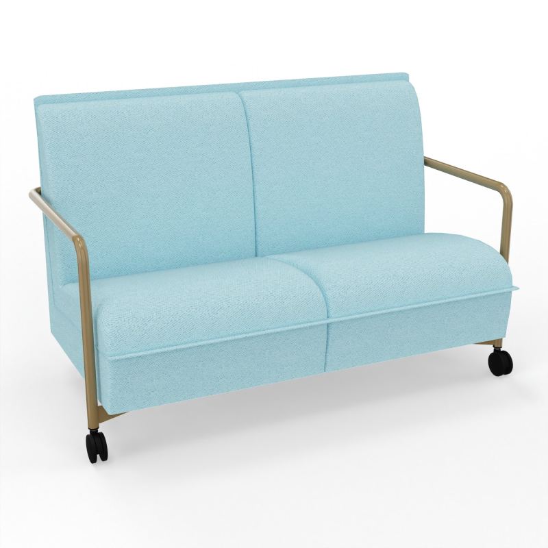 ASSISE LOUNGE MOBILE 2 PLACES AVEC DOSSIER 2 PIEDS FIXES 2 ROUES BF Z3