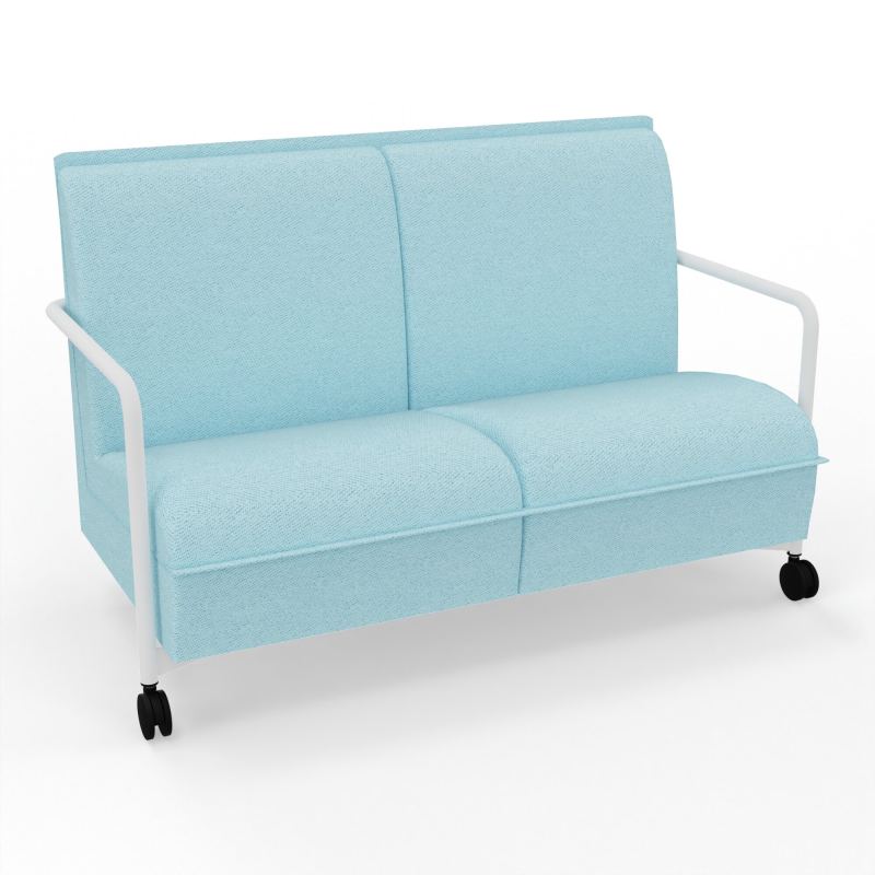 ASSISE LOUNGE MOBILE 2 PLACES AVEC DOSSIER 2 PIEDS FIXES 2 ROUES BF ZO