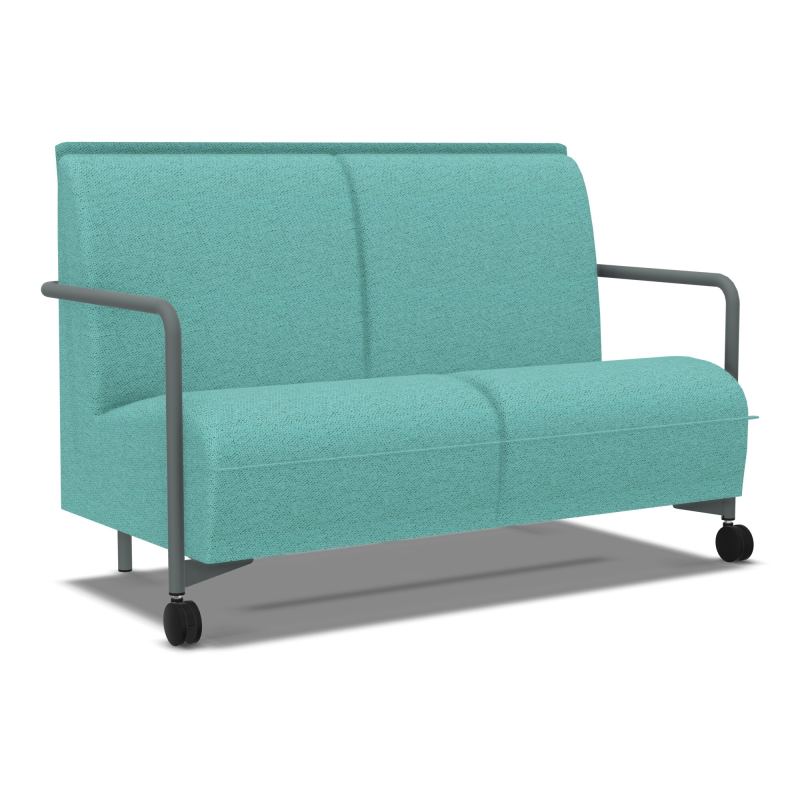 ASSISE LOUNGE MOBILE 2 PLACES AVEC DOSSIER 2 PIEDS FIXES 2 ROUES BG SU