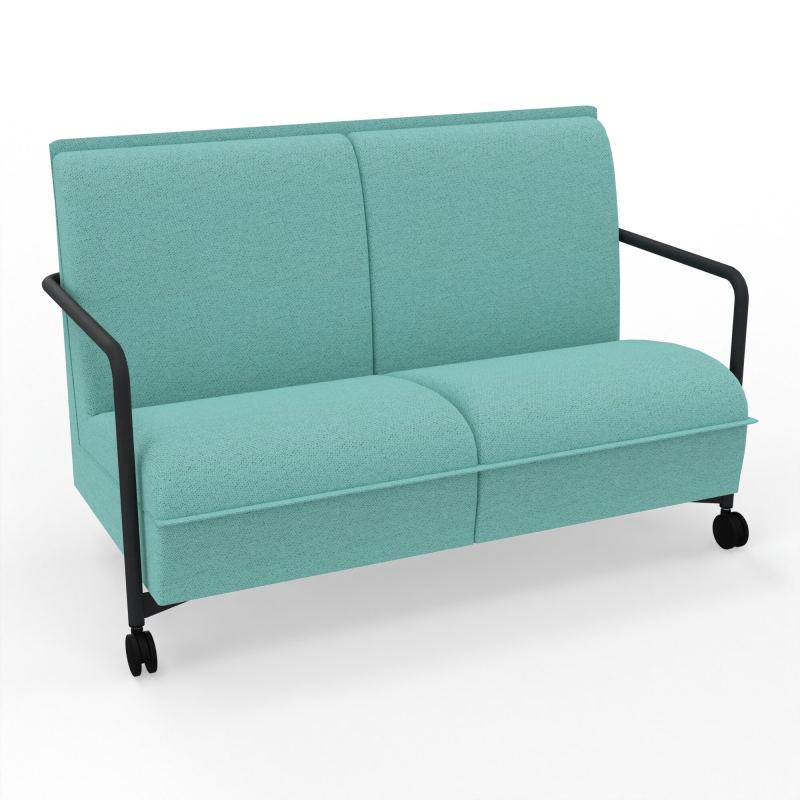 ASSISE LOUNGE MOBILE 2 PLACES AVEC DOSSIER 2 PIEDS FIXES 2 ROUES BG ZP