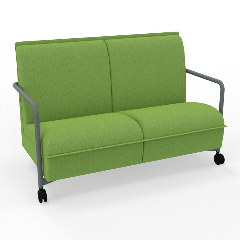 ASSISE LOUNGE MOBILE 2 PLACES AVEC DOSSIER 2 PIEDS FIXES 2 ROUES BK SU