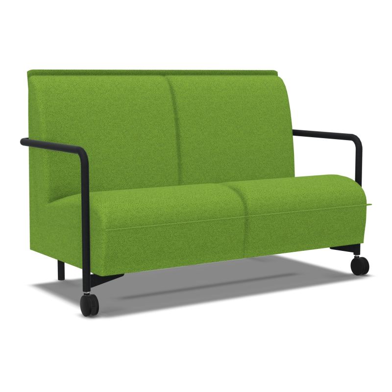 ASSISE LOUNGE MOBILE 2 PLACES AVEC DOSSIER 2 PIEDS FIXES 2 ROUES BK ZP