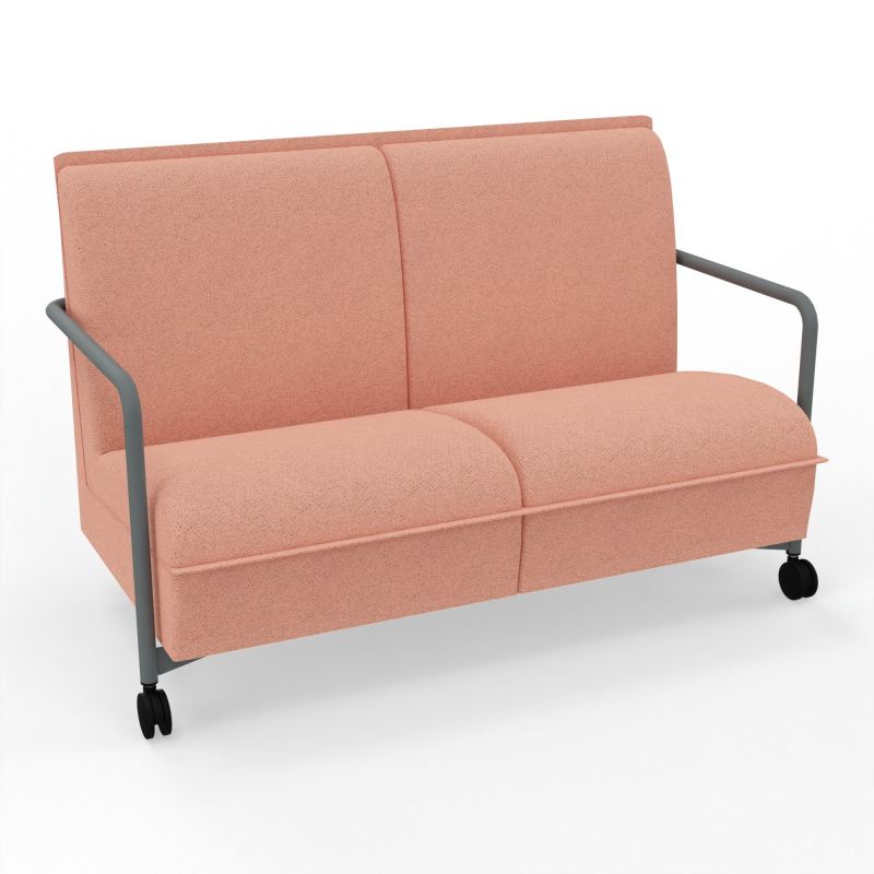 ASSISE LOUNGE MOBILE 2 PLACES AVEC DOSSIER 2 PIEDS FIXES 2 ROUES BL SU