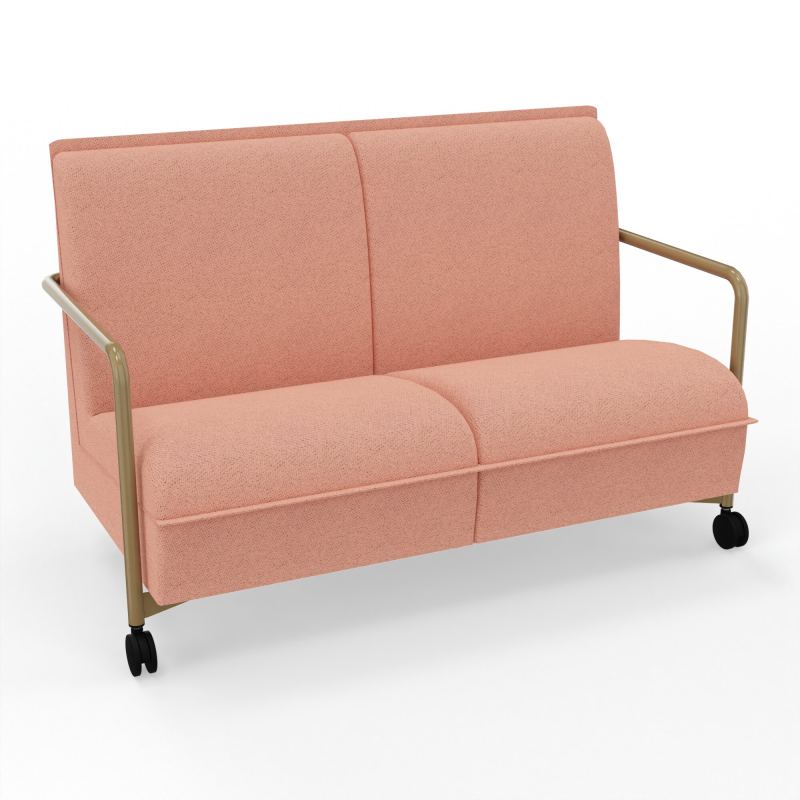 ASSISE LOUNGE MOBILE 2 PLACES AVEC DOSSIER 2 PIEDS FIXES 2 ROUES BL Z3