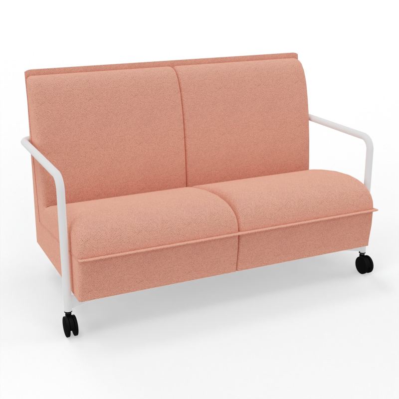 ASSISE LOUNGE MOBILE 2 PLACES AVEC DOSSIER 2 PIEDS FIXES 2 ROUES BL ZO