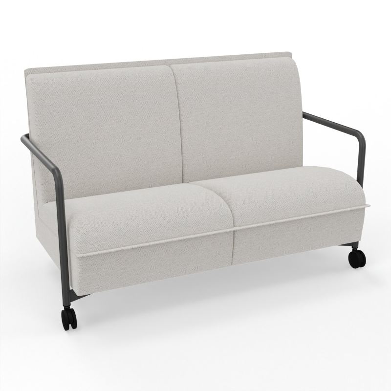 ASSISE LOUNGE MOBILE 2 PLACES AVEC DOSSIER 2 PIEDS FIXES 2 ROUES BM SC