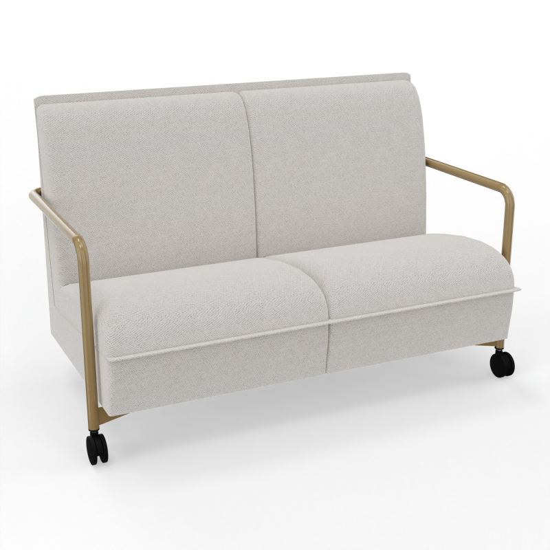ASSISE LOUNGE MOBILE 2 PLACES AVEC DOSSIER 2 PIEDS FIXES 2 ROUES BM Z3