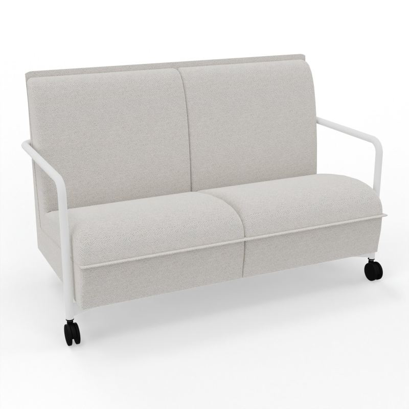 ASSISE LOUNGE MOBILE 2 PLACES AVEC DOSSIER 2 PIEDS FIXES 2 ROUES BM ZO