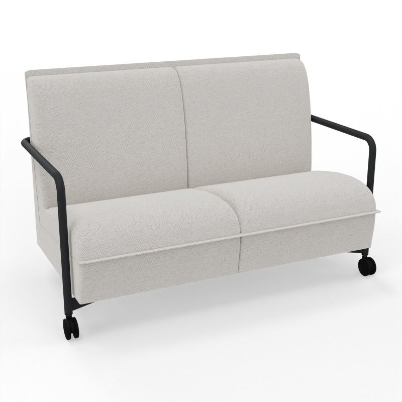 ASSISE LOUNGE MOBILE 2 PLACES AVEC DOSSIER 2 PIEDS FIXES 2 ROUES BM ZP