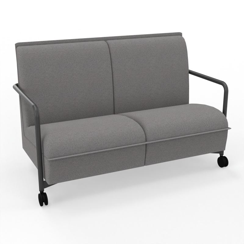 ASSISE LOUNGE MOBILE 2 PLACES AVEC DOSSIER 2 PIEDS FIXES 2 ROUES BN SC