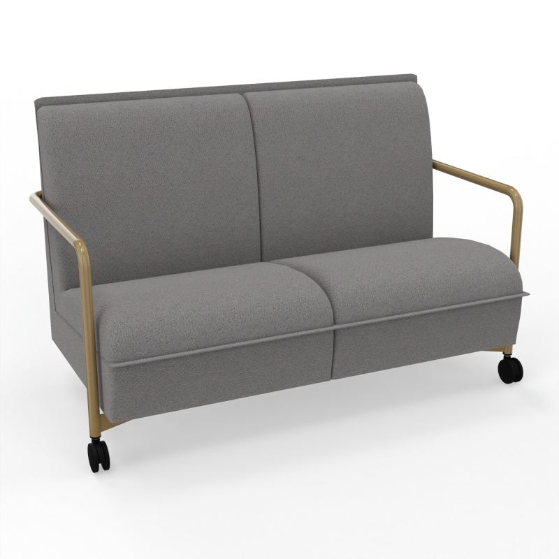 ASSISE LOUNGE MOBILE 2 PLACES AVEC DOSSIER 2 PIEDS FIXES 2 ROUES BN Z3