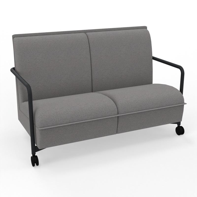 ASSISE LOUNGE MOBILE 2 PLACES AVEC DOSSIER 2 PIEDS FIXES 2 ROUES BN ZP