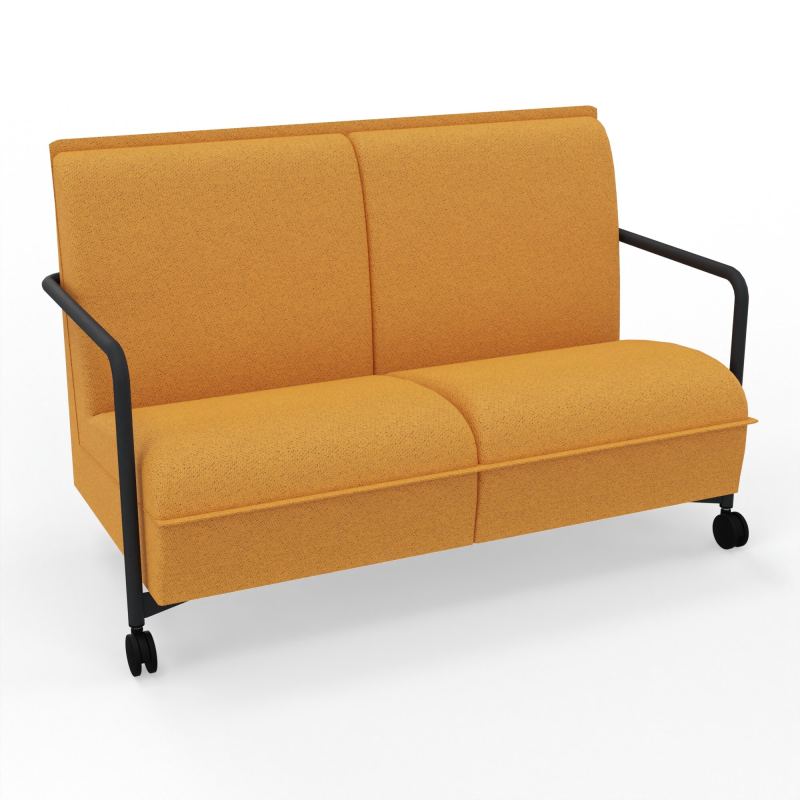 ASSISE LOUNGE MOBILE 2 PLACES AVEC DOSSIER 2 PIEDS FIXES 2 ROUES BO ZP