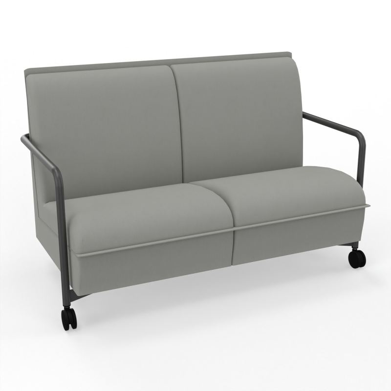 ASSISE LOUNGE MOBILE 2 PLACES AVEC DOSSIER 2 PIEDS FIXES 2 ROUES CA SC