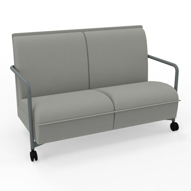ASSISE LOUNGE MOBILE 2 PLACES AVEC DOSSIER 2 PIEDS FIXES 2 ROUES CA SU