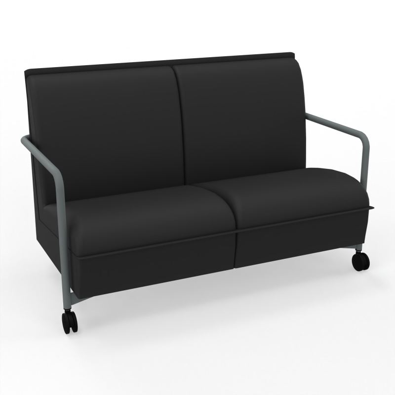 ASSISE LOUNGE MOBILE 2 PLACES AVEC DOSSIER 2 PIEDS FIXES 2 ROUES CB SU