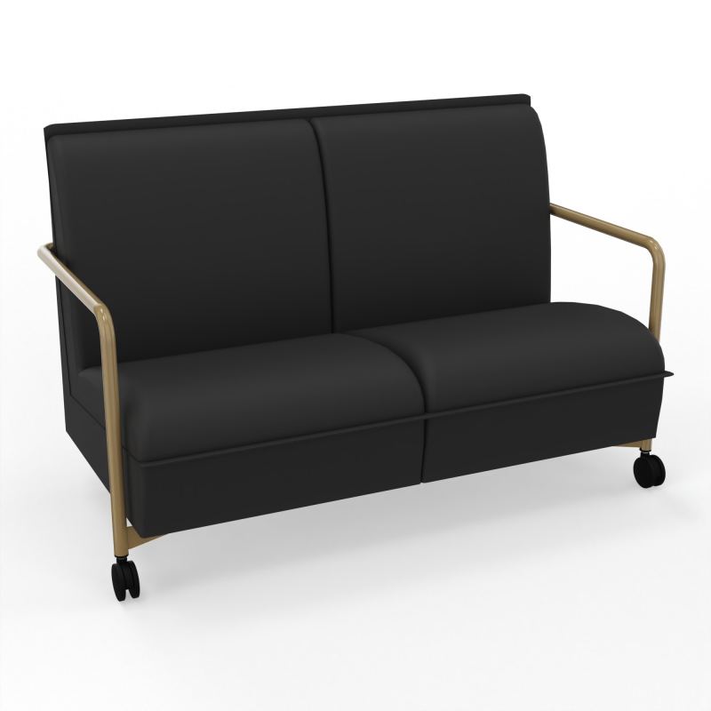 ASSISE LOUNGE MOBILE 2 PLACES AVEC DOSSIER 2 PIEDS FIXES 2 ROUES CB Z3