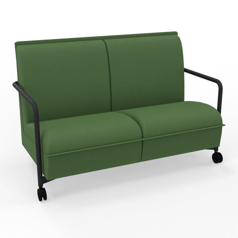 ASSISE LOUNGE MOBILE 2 PLACES AVEC DOSSIER 2 PIEDS FIXES 2 ROUES CE ZP