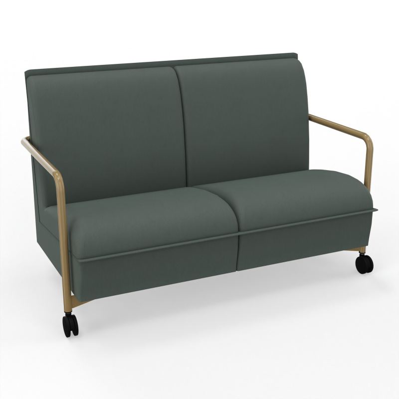 ASSISE LOUNGE MOBILE 2 PLACES AVEC DOSSIER 2 PIEDS FIXES 2 ROUES CF Z3