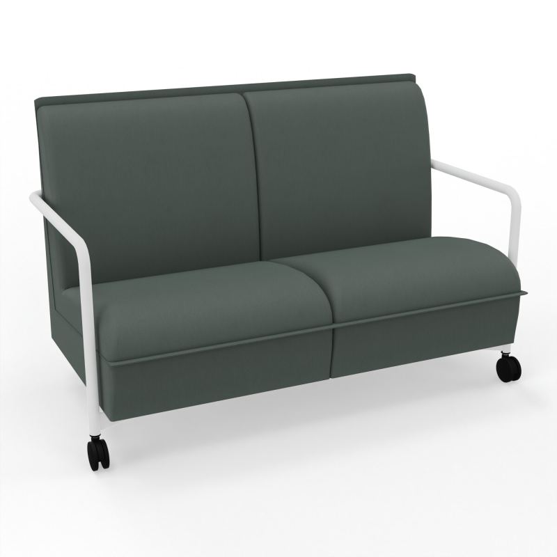 ASSISE LOUNGE MOBILE 2 PLACES AVEC DOSSIER 2 PIEDS FIXES 2 ROUES CF ZO