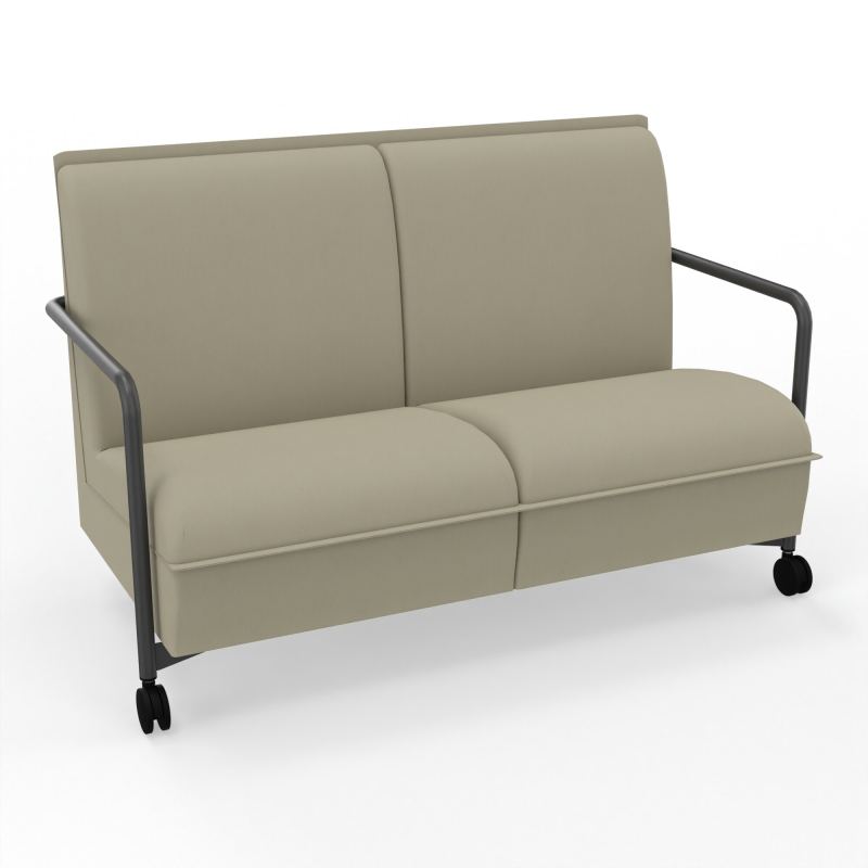 ASSISE LOUNGE MOBILE 2 PLACES AVEC DOSSIER 2 PIEDS FIXES 2 ROUES CG SC