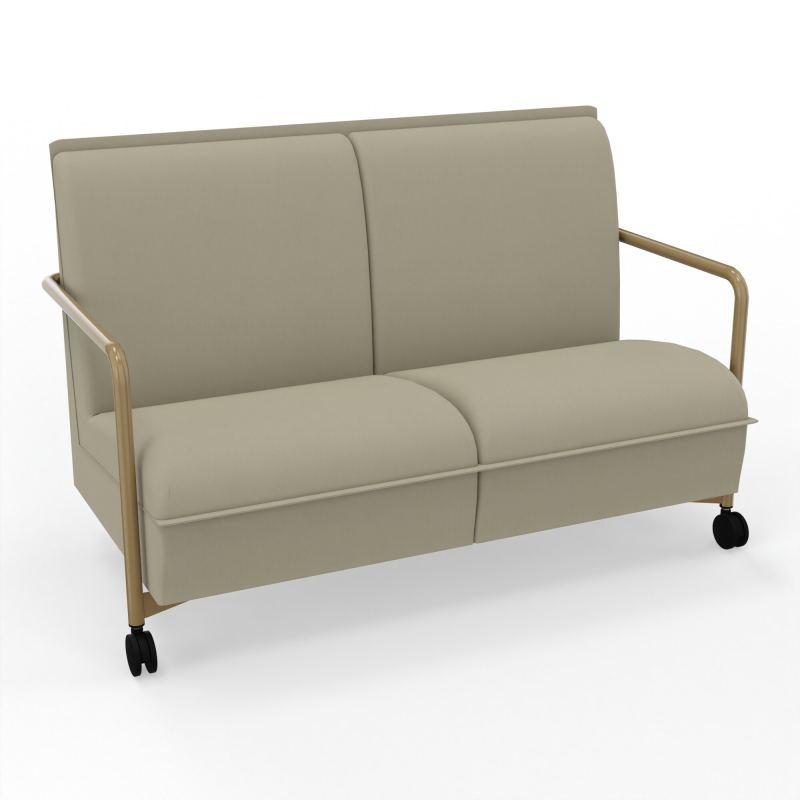ASSISE LOUNGE MOBILE 2 PLACES AVEC DOSSIER 2 PIEDS FIXES 2 ROUES CG Z3