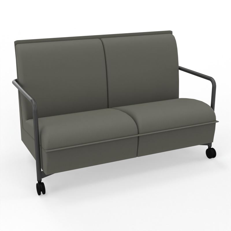 ASSISE LOUNGE MOBILE 2 PLACES AVEC DOSSIER 2 PIEDS FIXES 2 ROUES CH SC