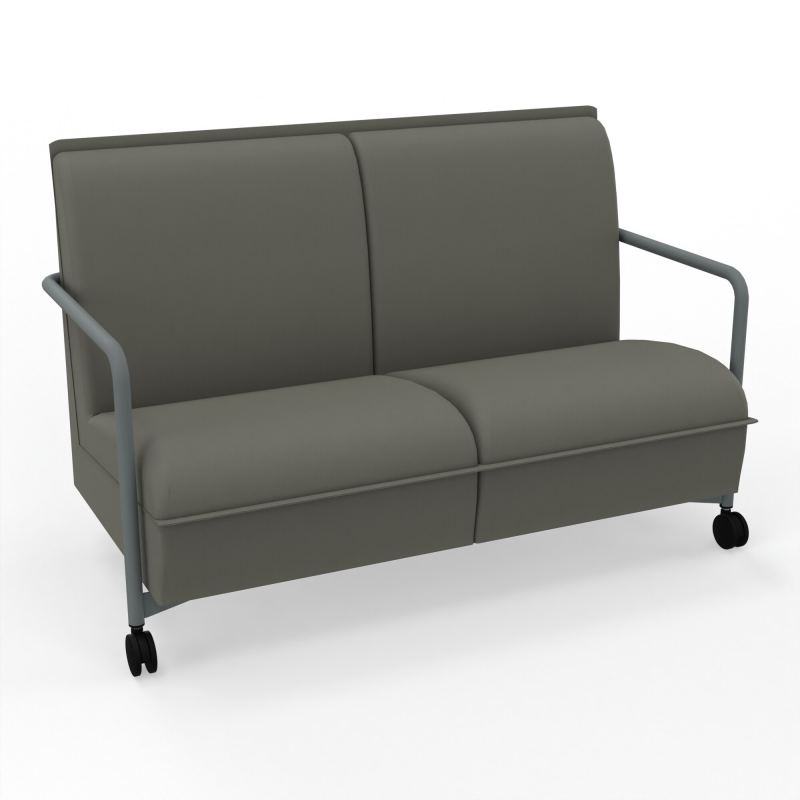 ASSISE LOUNGE MOBILE 2 PLACES AVEC DOSSIER 2 PIEDS FIXES 2 ROUES CH SU