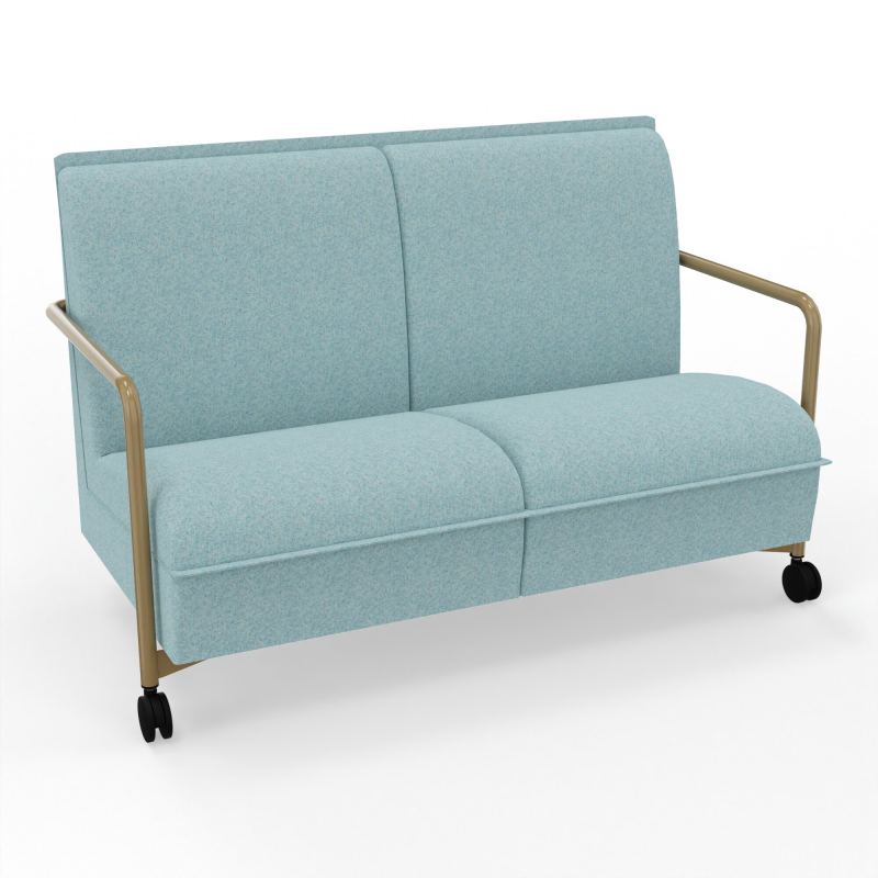 ASSISE LOUNGE MOBILE 2 PLACES AVEC DOSSIER 2 PIEDS FIXES 2 ROUES CJ Z3