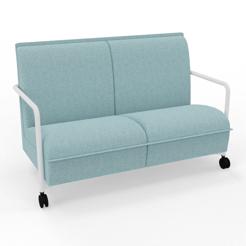 ASSISE LOUNGE MOBILE 2 PLACES AVEC DOSSIER 2 PIEDS FIXES 2 ROUES CJ ZO