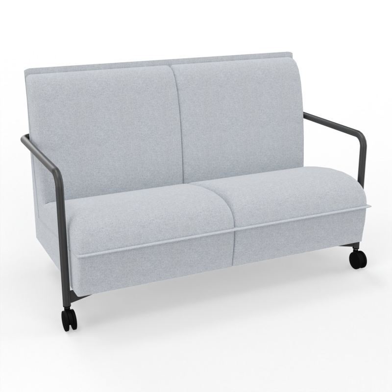 ASSISE LOUNGE MOBILE 2 PLACES AVEC DOSSIER 2 PIEDS FIXES 2 ROUES DA SC