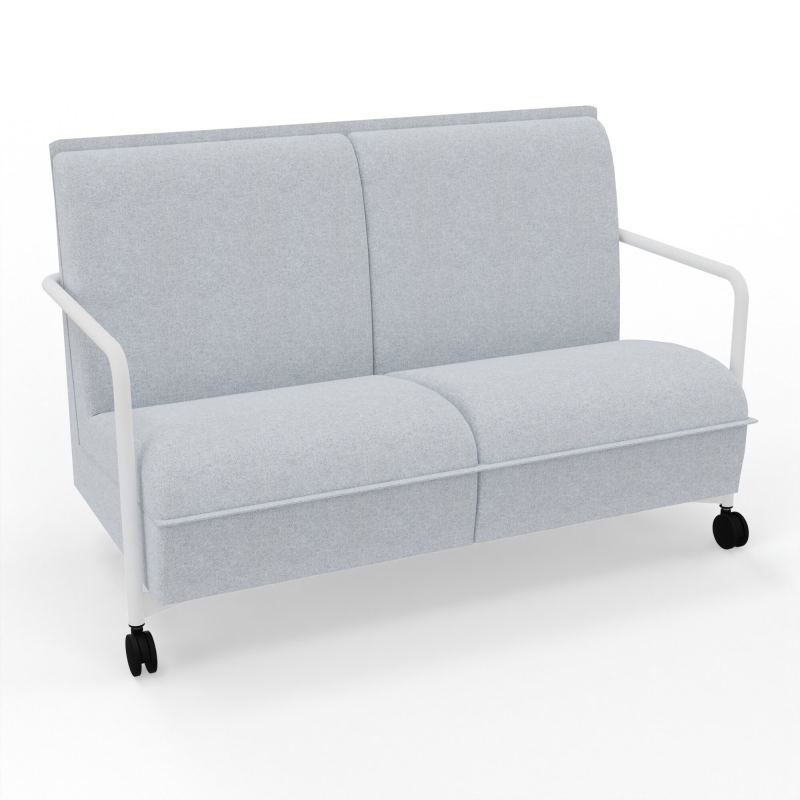 ASSISE LOUNGE MOBILE 2 PLACES AVEC DOSSIER 2 PIEDS FIXES 2 ROUES DA ZO