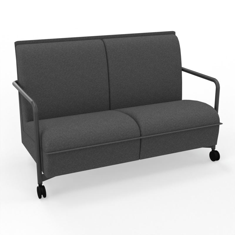 ASSISE LOUNGE MOBILE 2 PLACES AVEC DOSSIER 2 PIEDS FIXES 2 ROUES DB SC