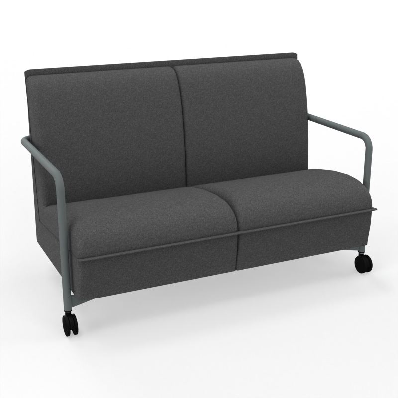 ASSISE LOUNGE MOBILE 2 PLACES AVEC DOSSIER 2 PIEDS FIXES 2 ROUES DB SU
