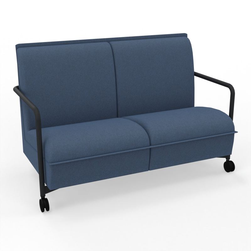 ASSISE LOUNGE MOBILE 2 PLACES AVEC DOSSIER 2 PIEDS FIXES 2 ROUES DC ZP